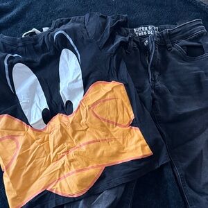H&M Black and Orange Kids Matching Set
